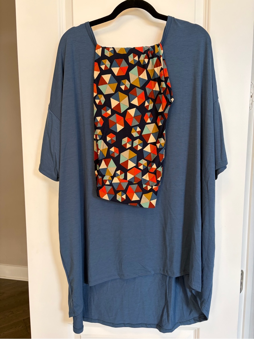 3x LuLaRoe Slate Blue Irma Tunic with coordinating leggings